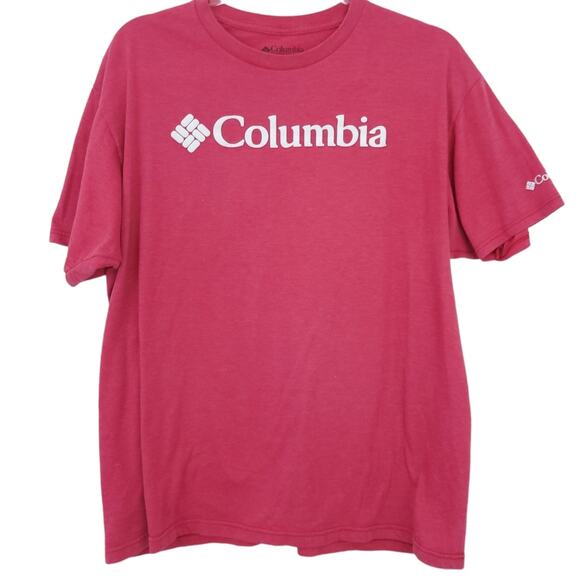 Columbia Mens XL TShirt Red Short Sleeve Casual Outdoor Hiking Gorpcore Shirt - Picture 1 of 4